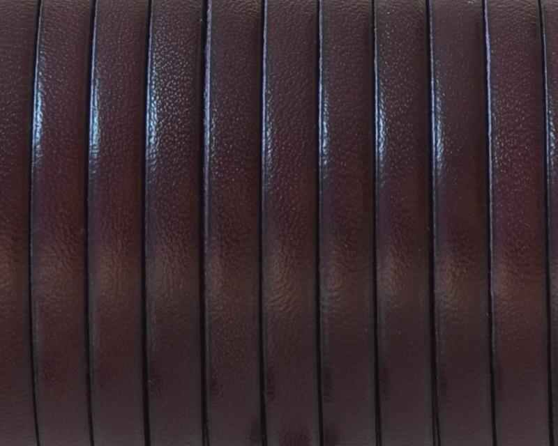 Flat leather cord 5x1,5mm. Garnet. Best Quality.