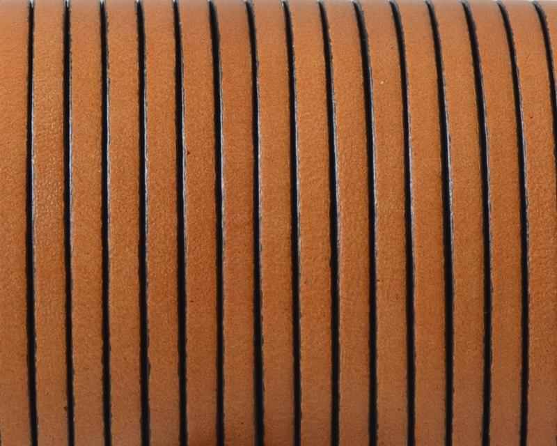 Flat leather cord 3x1,5mm. Light brown. Best Quality.