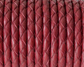Bolo Braided Round leather cord. 4mm. Burdeous. Best Quality.