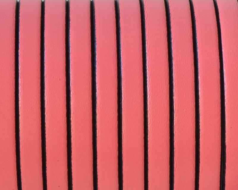 Flat leather cord 5x1,5mm. Pink. Best Quality.
