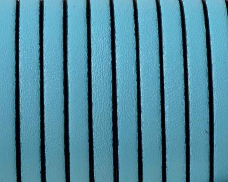 Flat leather cord 5x1,5mm. Blue. Best Quality.