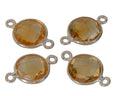 Citrine/Silver 925. Connector. Coin. Faceted. 10-11mm. Silver. Inn.1mm