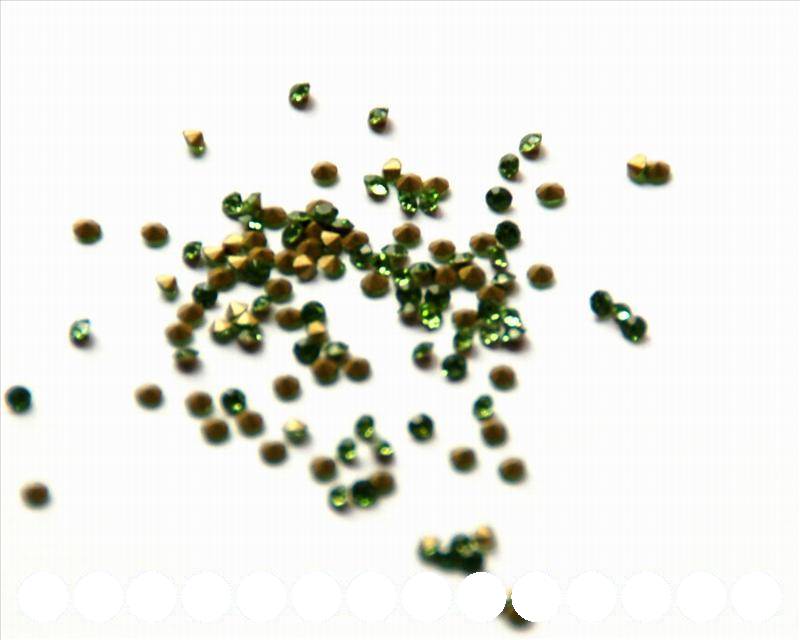 Rhinestone Cabochons. 1.9-2.0mm. Peridote.