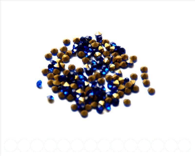 Rhinestone Cabochons. 2.8-2.9mm. Dark blue.
