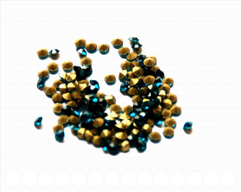 Rhinestone Cabochons. 2.8-2.9mm. Sea blue