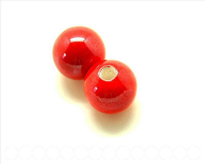 Porcelain. Round 18mm. red ir. Inn. 1.5mm. Approx.