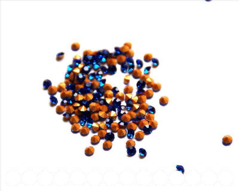 Rhinestone cabochons 4-4.1mm. dark blue.