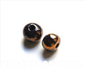Ceramic. Round, 12mm. Dark brown/cop. Int.3mm.