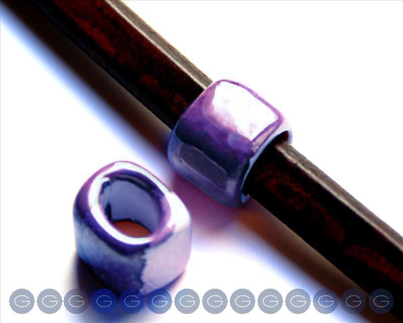 Ceramic. 17x14x14mm.violet/blue. Int.10mm approx.