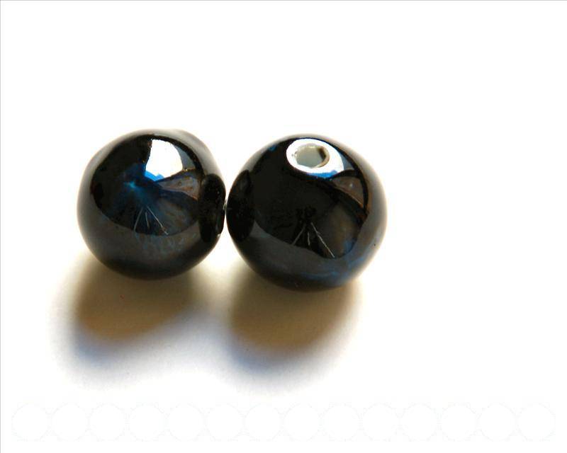Porcelain. Round 24mm. black-grey. Inn.4mm. aprox..