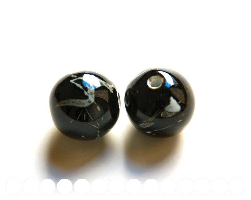 Porcelain. Round 24mm. black-blue. Inn.4mm. aprox..