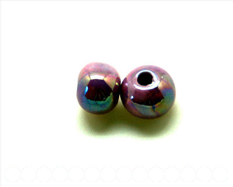 Ceramic. Round 12mm. metal lilac. Inn. 2mm. Approx.