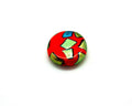 Ceramic. Coin. 25x7mm. Red. Inn.2mm. approx.