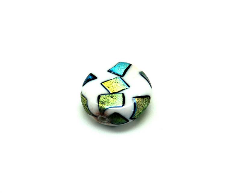 Ceramic. Coin. 25x7mm. White. Inn.2mm. approx.