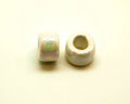 Ceramic. Rondelle. 15x9mm. White. Ir. Inn.8mm. approx.