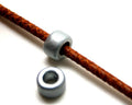 Ceramic. Rondelle. 15x9mm. Silver color mat. Inn.8mm.
