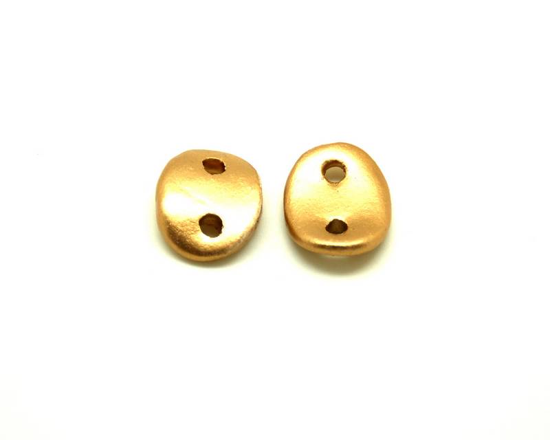 Ceramic. Connector. 30x25mm. Gold mat. Inn.4mm. app.