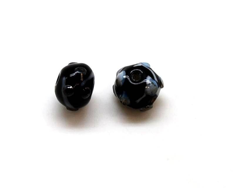 Murano. Round. 10mm. Black. Inn.2mm.approx.