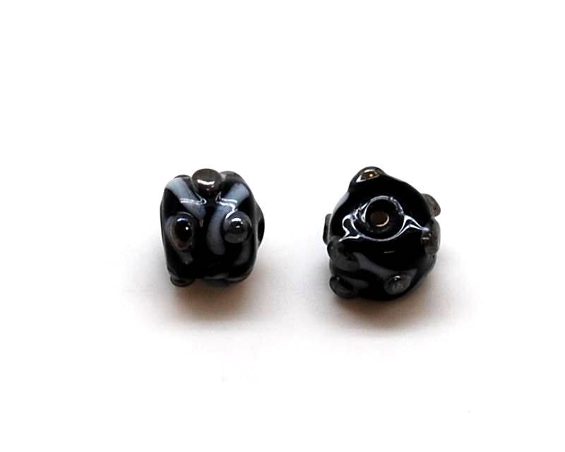 Murano.Barrel. 11mm. Black. Inn.2mm.approx.
