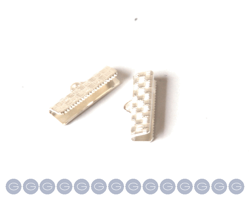 End Cap. Textured 13x6mm. Silver color.