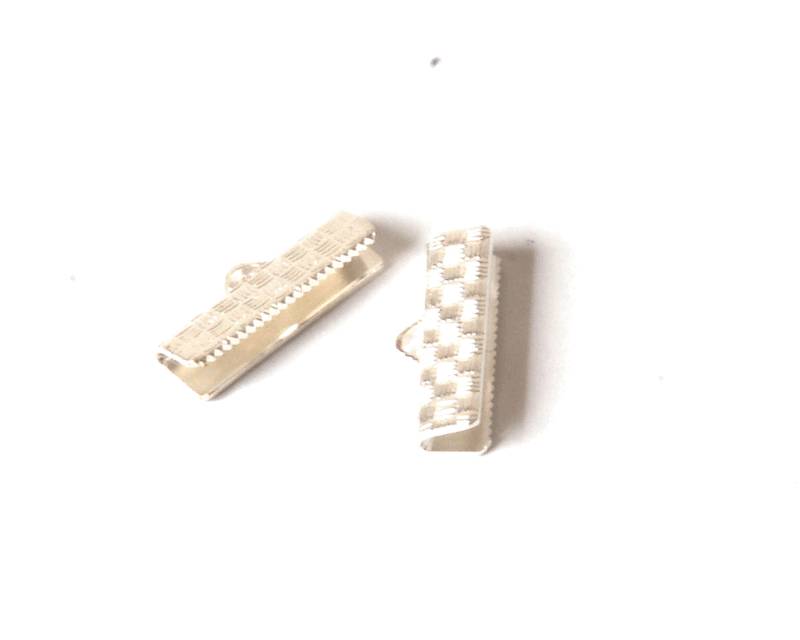 End Cap. Textured 16x6mm. Silver color. 8 PCs