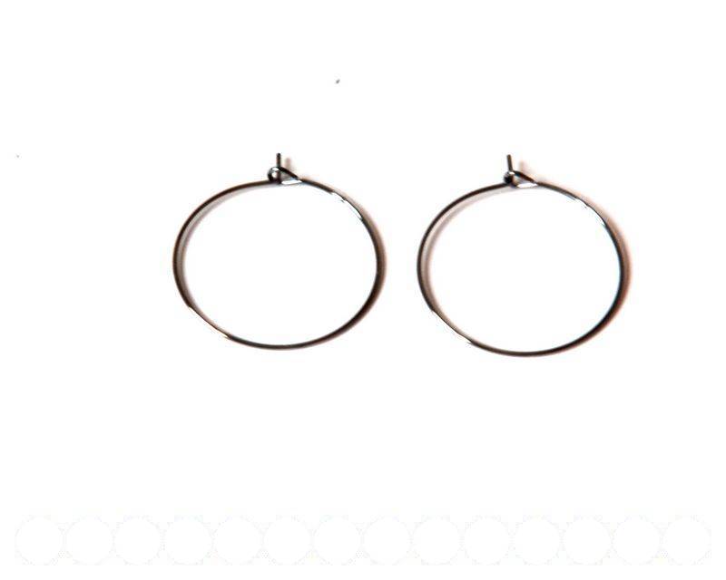 Hoop Earring 25mm. platina plated. 26 PCs