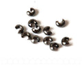 Crimp Beads, Open, 5mm. platina plated. 25 PCs