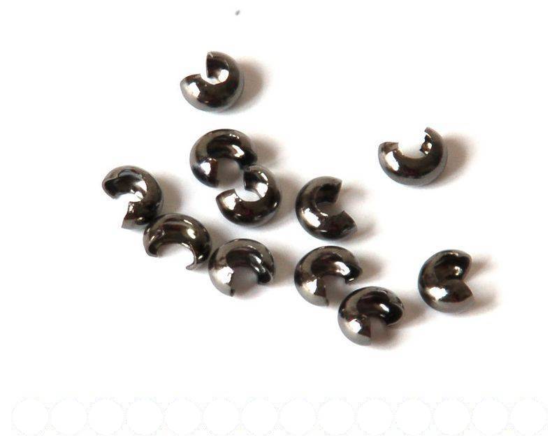 Crimp Beads, Open, 5mm. platina plated. 25 PCs