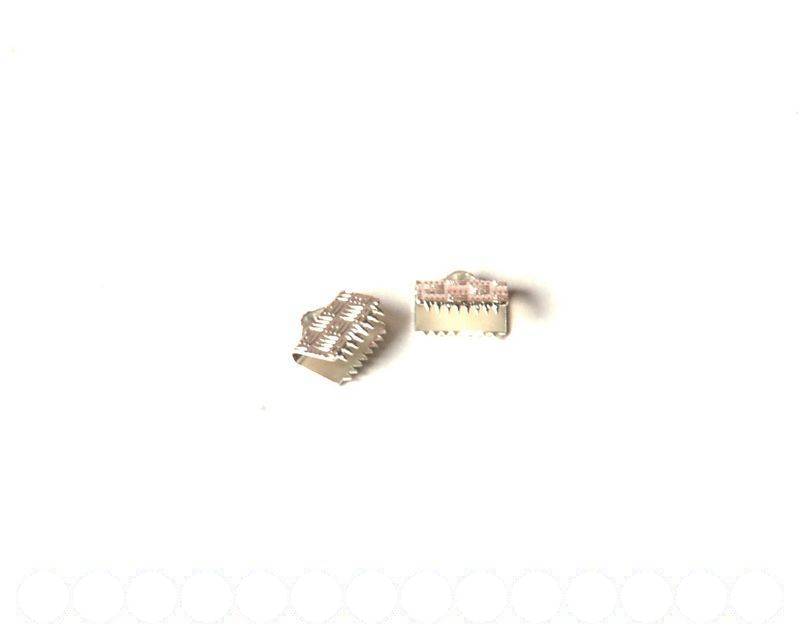 End Cap 6X8mm. silver color . 12 PCs