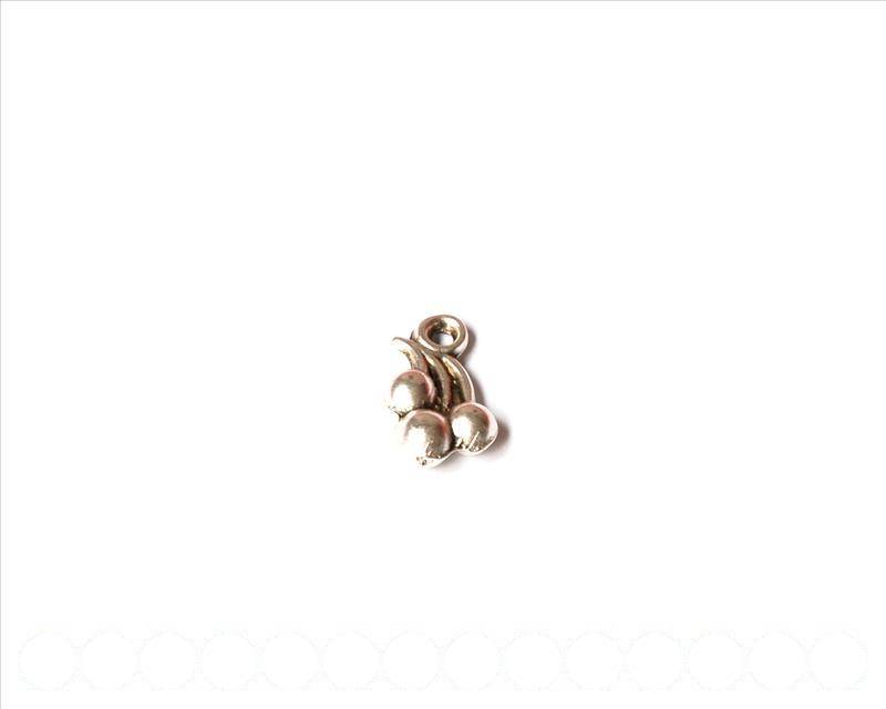 Brass. Cherry, 16x10mm. silver Color. Inn. 2mm.