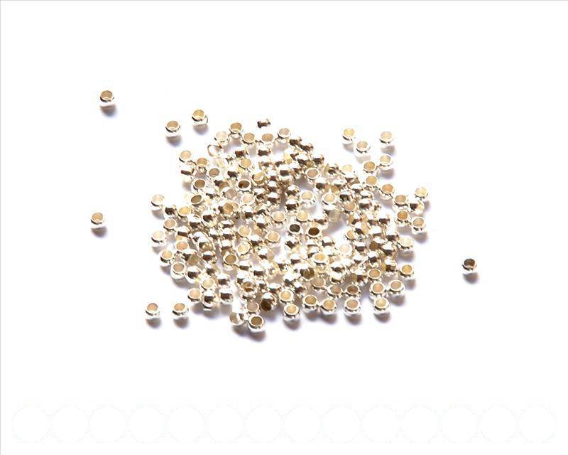 Brass Crimp Bead, 2.5mm. Silver color 200 PCs.