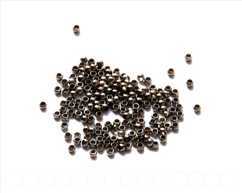 Brass Crimp Bead, 2.5mm. Antique silver 200 PCs.