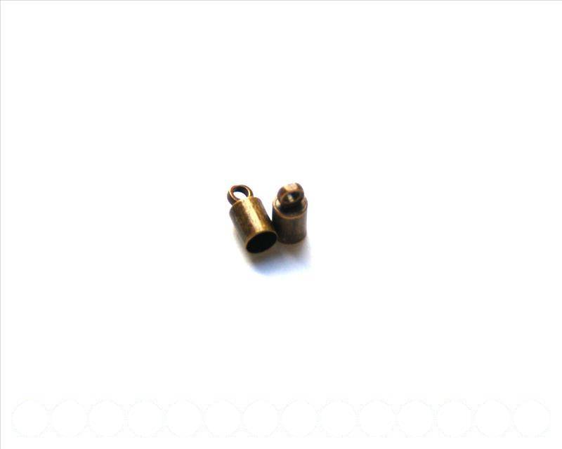 End Cap. 4x8mm. Bronze. Inn. 3mm approx 20 PCs