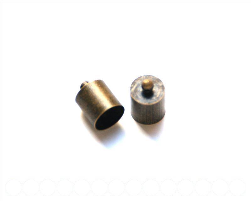 End Cap. 13x10mm. Bronze. Inn. 9.5mm approx 10 PCs