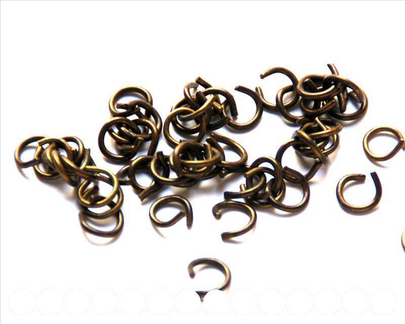 Zamak. Opened ring 8mm. Antique gold.