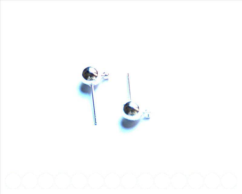 Metal. Ear Stud Component, 6mm. silver color. 6mm.