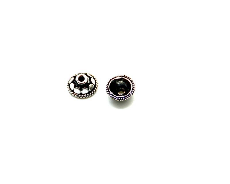 Metal. End cap. 8mm. Antique silver. Inn.1.5mm. approx.