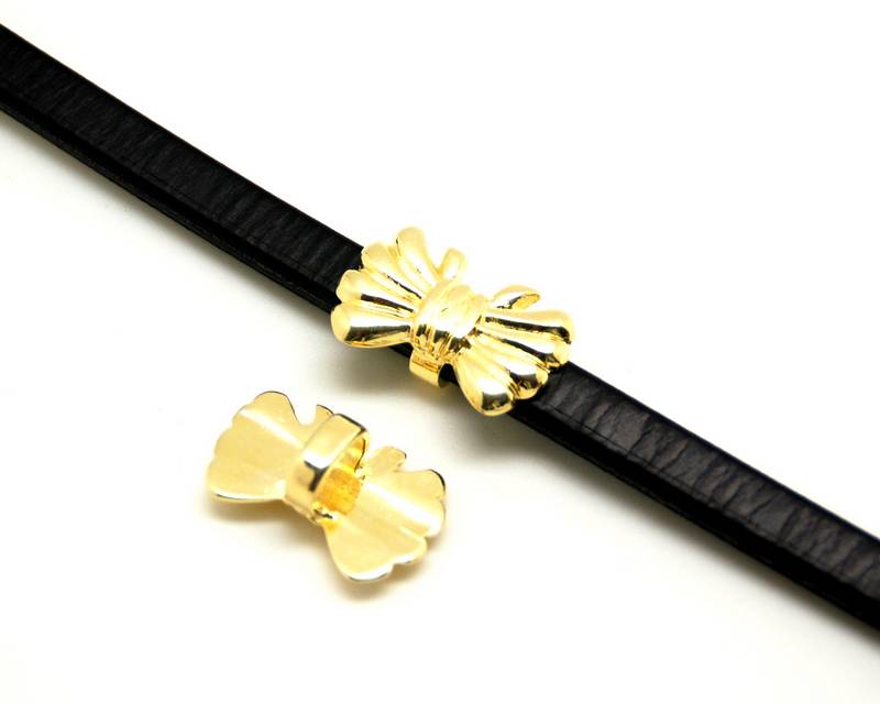 Zamak. Ribbon. 30x10.5mm. Gold color. Inn.7x10mm.