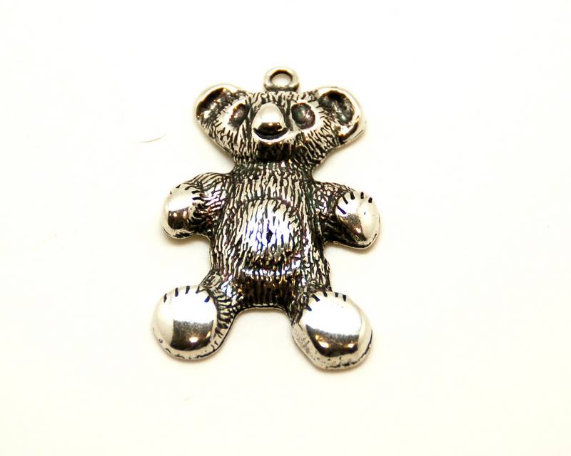 Zamak. Pendant. Bear. 35x55mm. Silver color. Inn.3mm.