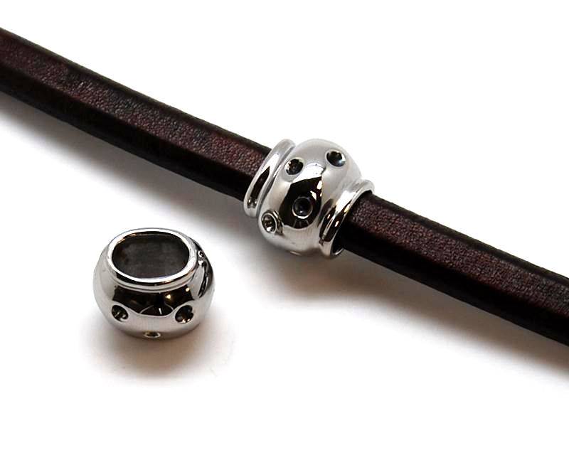 Stainless Steel. Drum. 15.5x18.5x16.5mm. Inn.11x7.2mm.
