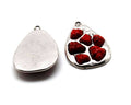 Zamak. Pendant. Irregular. 47x30mm. Red. Inn.3mm.