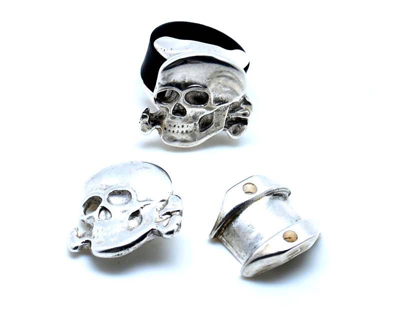 Zamak. Finger Ring. Skull. 27x27mm. Silver C. Inn.10mm.