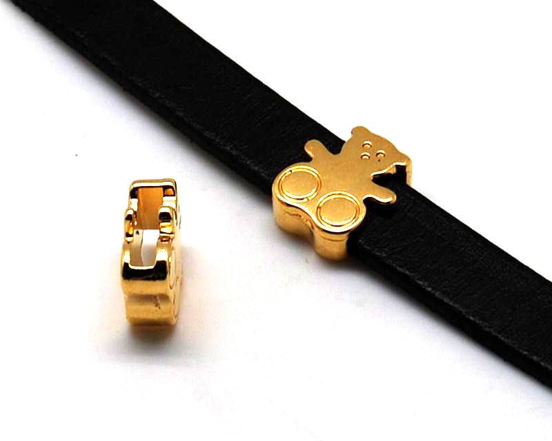 Zamak. Bear. Gold color. Inn.10x2.5mm.