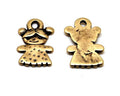 Zamak. Pendant. Girl. 26x43mm. Antique gold. Inn.5.5x4mm.