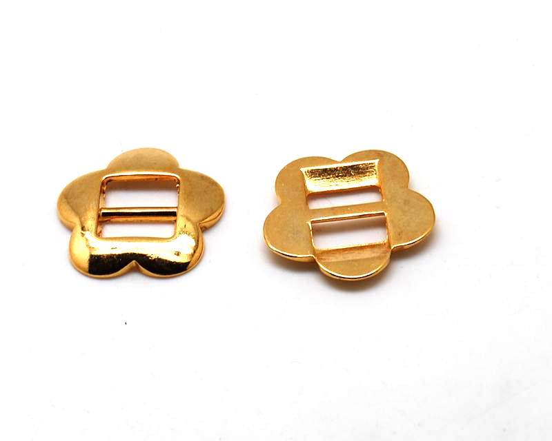 Zamak. Flower. 24mm. Gold color.