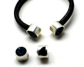 Zamak. Ending. Coin. Silver color-montana strass.