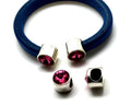 Zamak. Ending for regaliz. Coin. Silver color-pink.