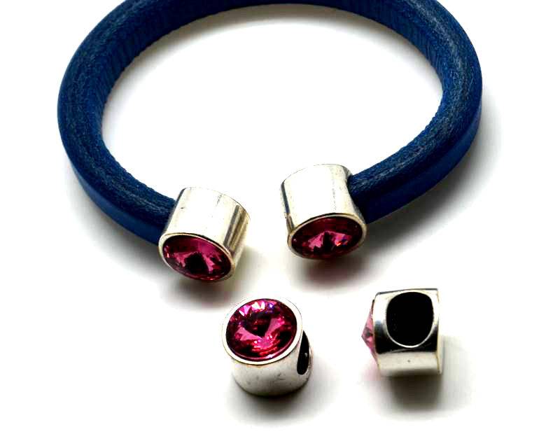 Zamak. Ending for regaliz. Coin. Silver color-pink.
