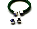 Zamak. Ending for regaliz. Coin. Silver color-violet.