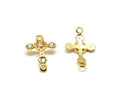 Zamak. Cross-strass. 34x28mm. Gold-crystal strass. Inn.4mm